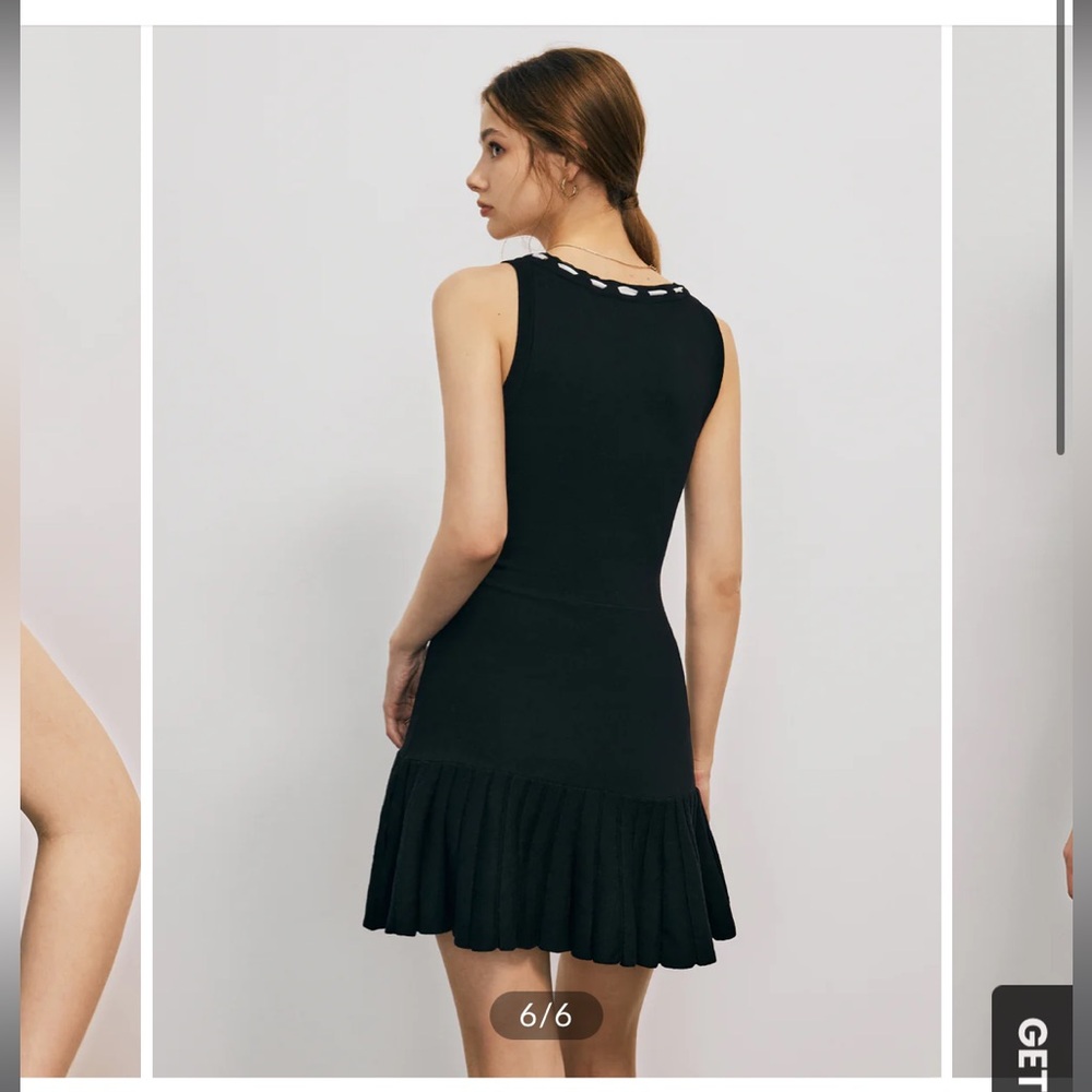 Commense Bow Pleated Short Dress - Picture 5 of 8